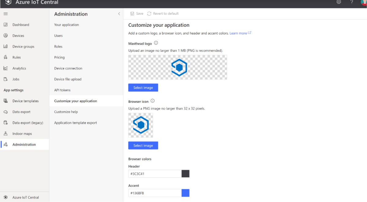 screenshot of Azure IoT Central